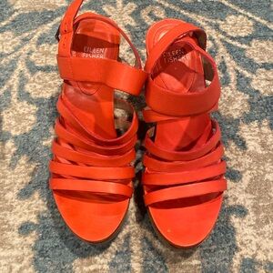 Eileen Fisher Strappy Orange Wedges
